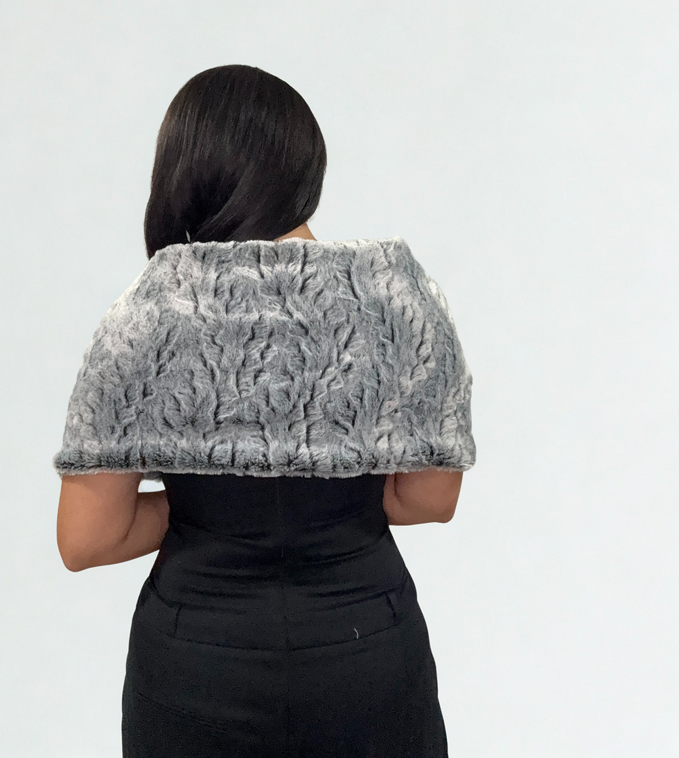 Thumbnail: Faux Fur Stole with Tie