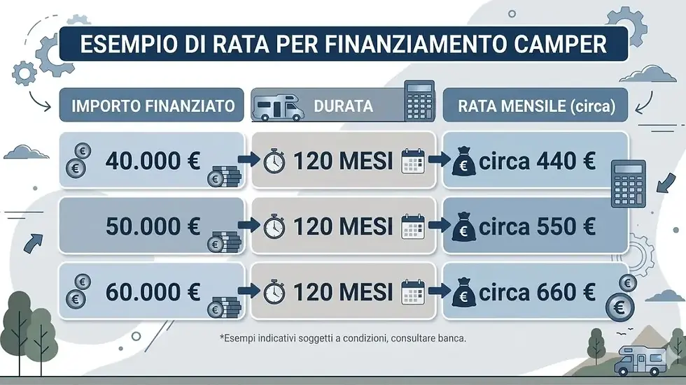 Pianificare l'acquisto di un camper con pagamento a rate