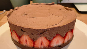 Aardbeien truffeltaart zonder gelatine