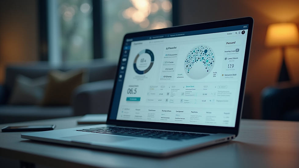 Close-up view of a laptop screen displaying an AI learning dashboard