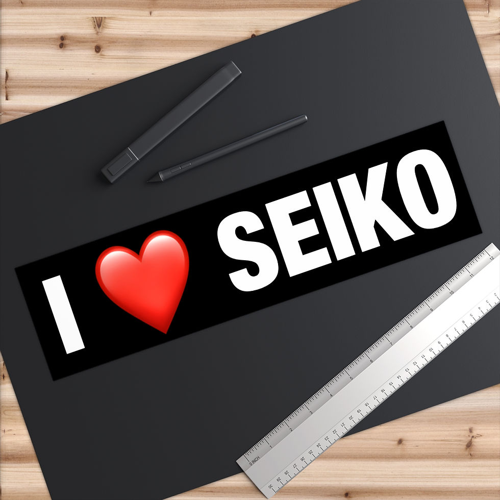 Thumbnail: I ❤️ SEIKO W&B Bumper Sticker (printed in USA)