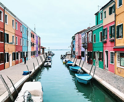 Colorful Canal Scene