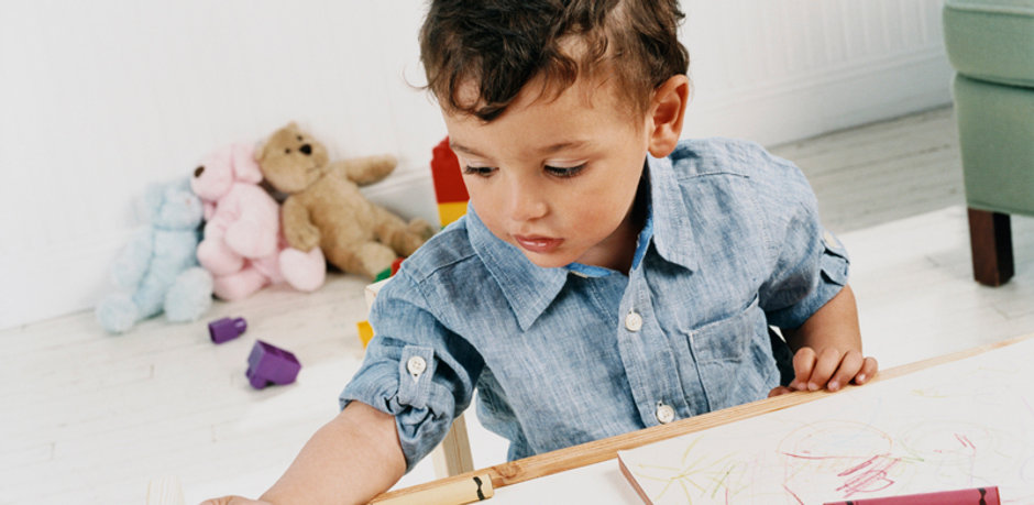 Boy Doodling