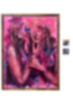 Thumbnail: painting of 2 women caressing each other in love, lovers, sisters, daughter and mother. Inspired in real life