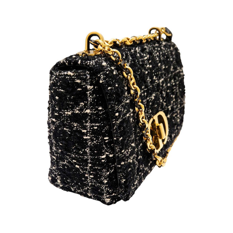 Christian Dior Caro Tweed Bag Black Seite