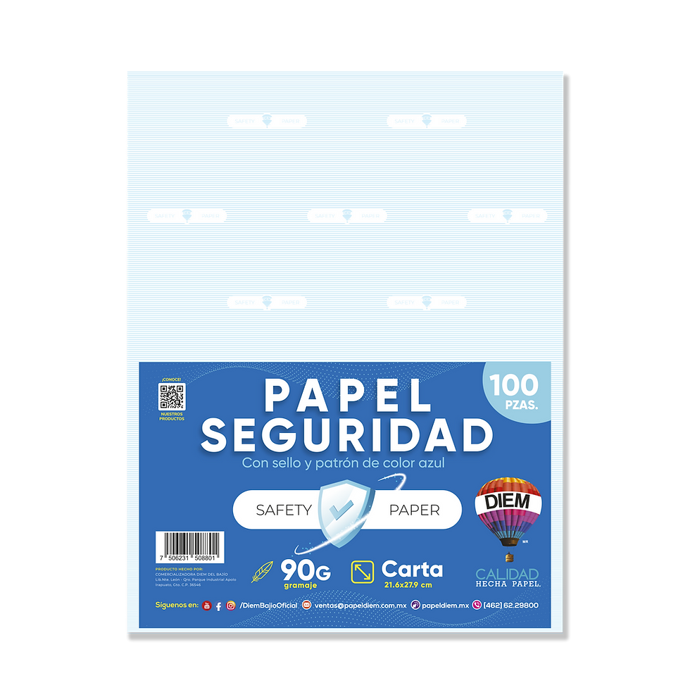 Papel Seguridad Azul