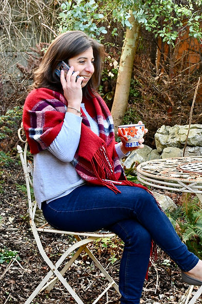 Talia Zamora on a phone call