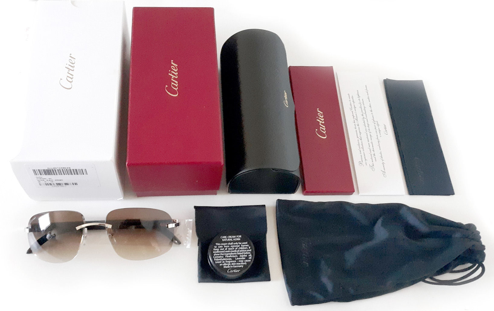 NEW! Cartier Silver Buffalo Horn Sunglasses CT0023RS