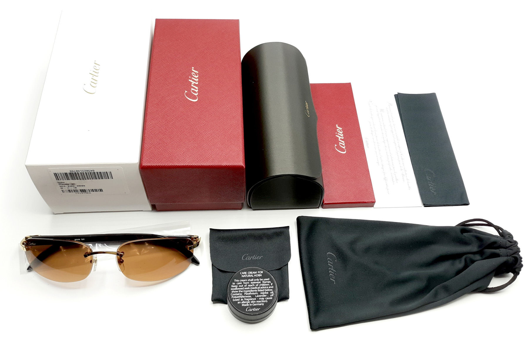 NEW! Cartier Gold Buffalo Horn Sunglasses CT0020RS