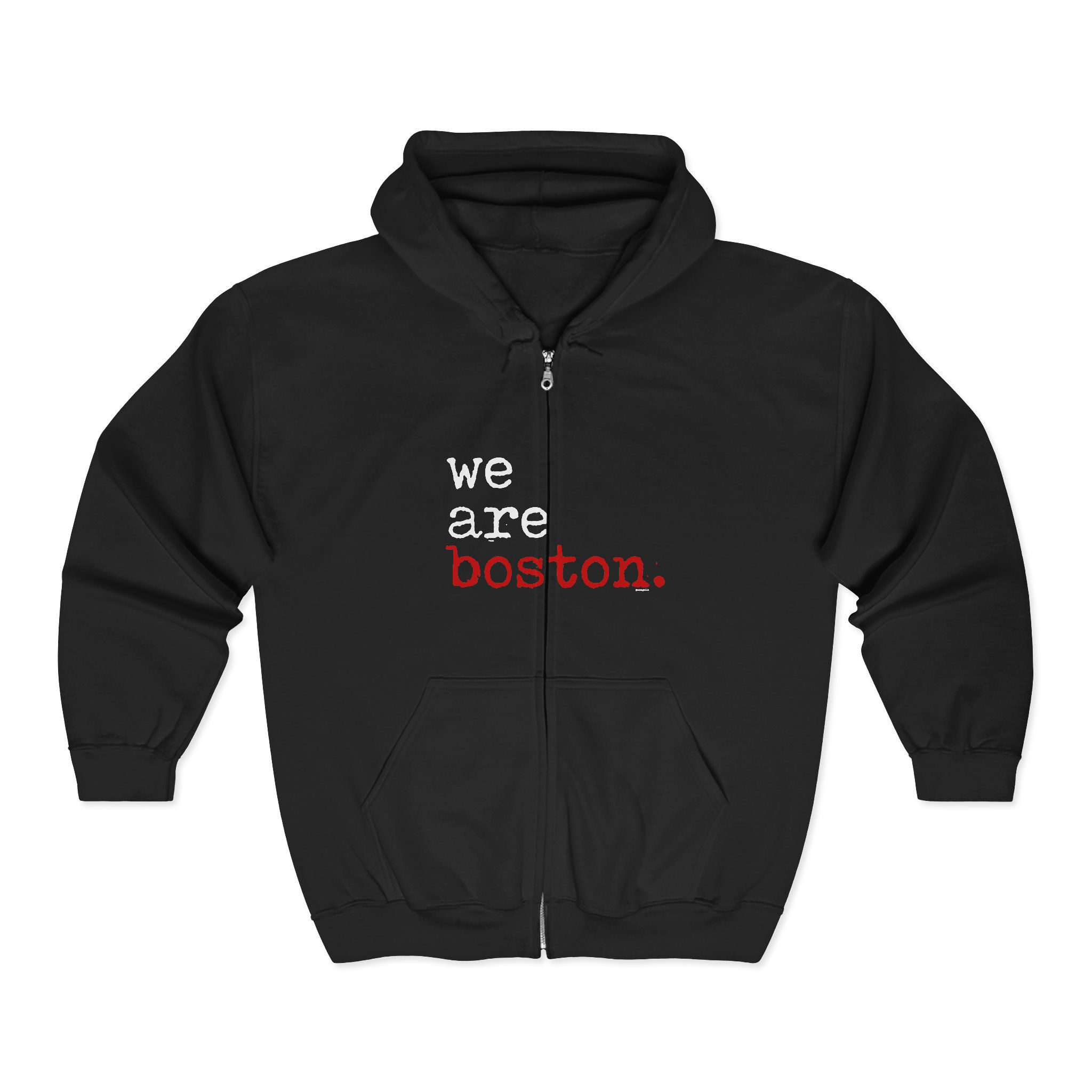 "we are boston." Zip Hoodie Boston Marathon Tribute Sweatshirt