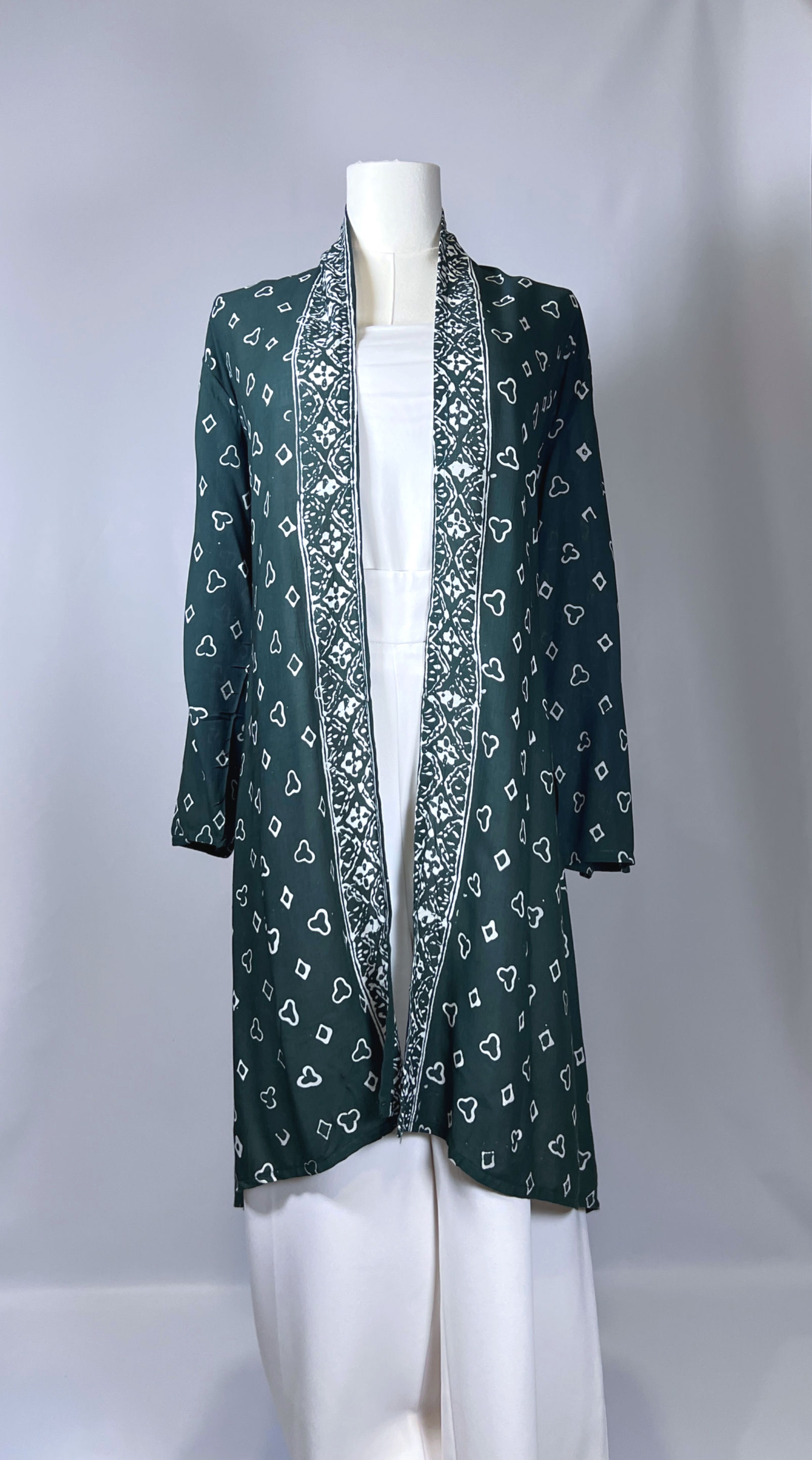 Geo Zamrud flared long cardigan