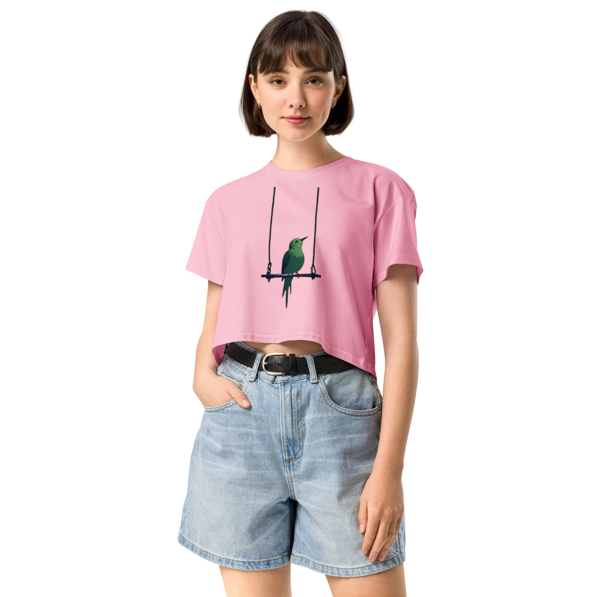 Women’s Bird on a Trapeze crop top
