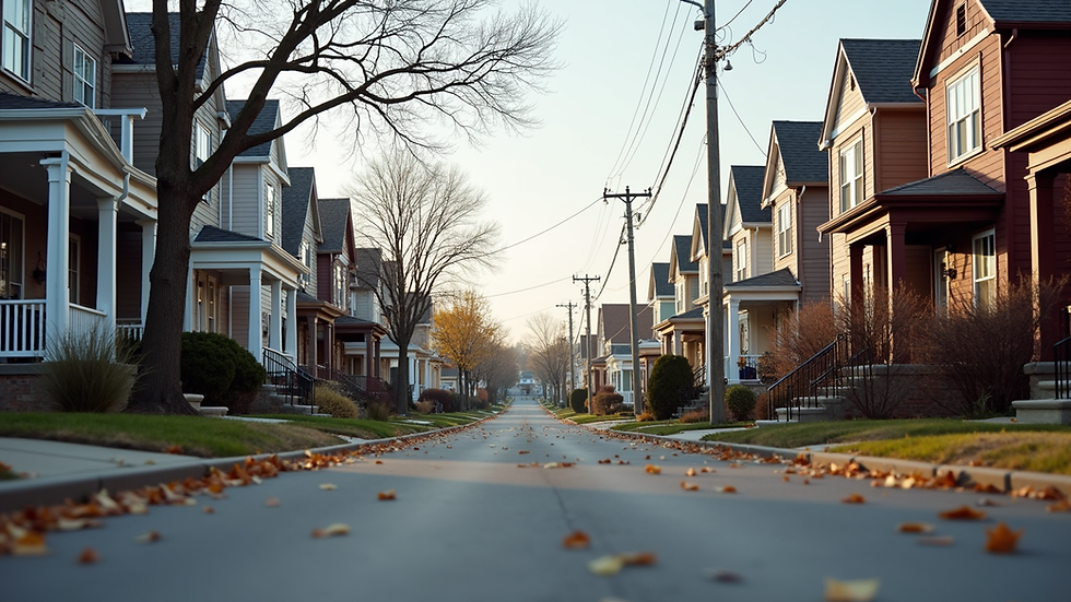 Eye-level view of a renovated Cleveland residential street with mixed housing