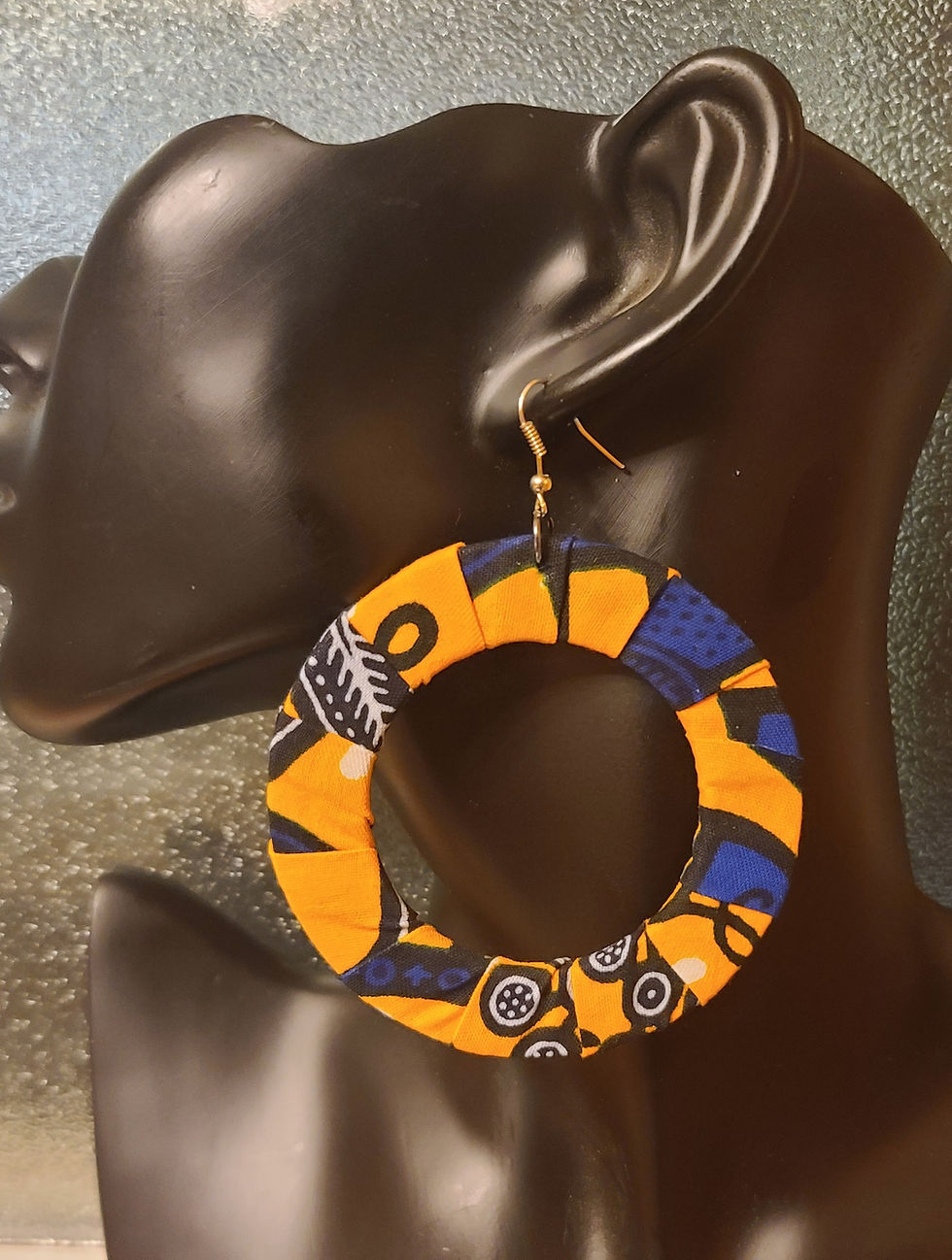 Thumbnail: African Print Circular Loop Ear Ring