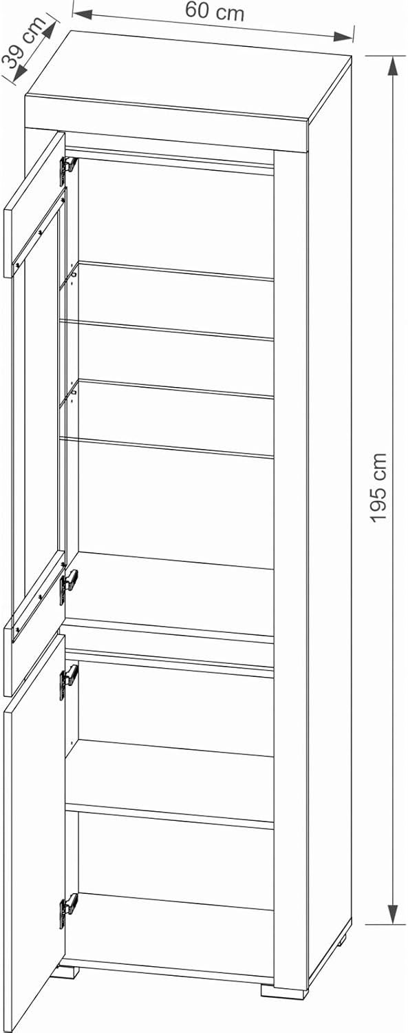 תמונה ממוזערת: Витрина Alabama ABW-2 , Антрацит / Белый глянец