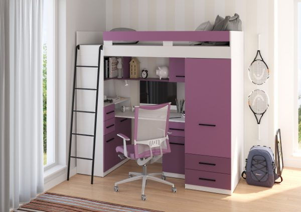 תמונה ממוזערת: Детский уголок с кроватью столом и шкафом SMYK L