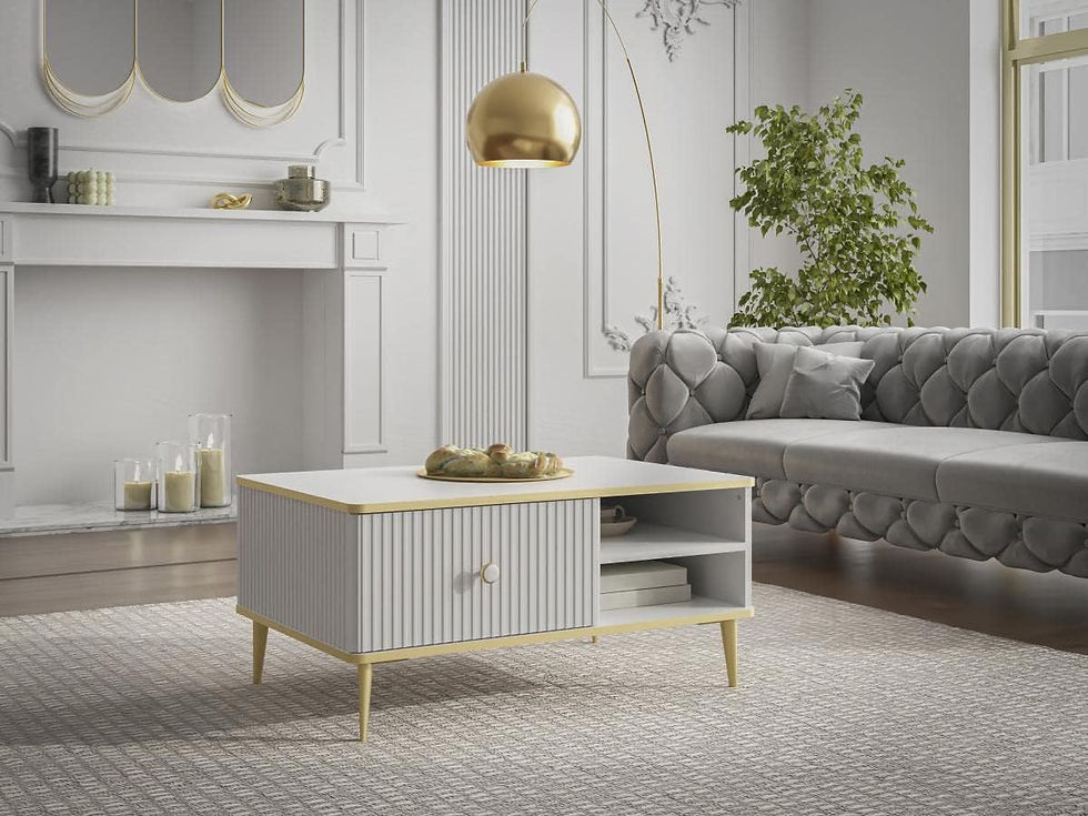 Журнальный столик с выдвижным ящиком и полочкой PETRA