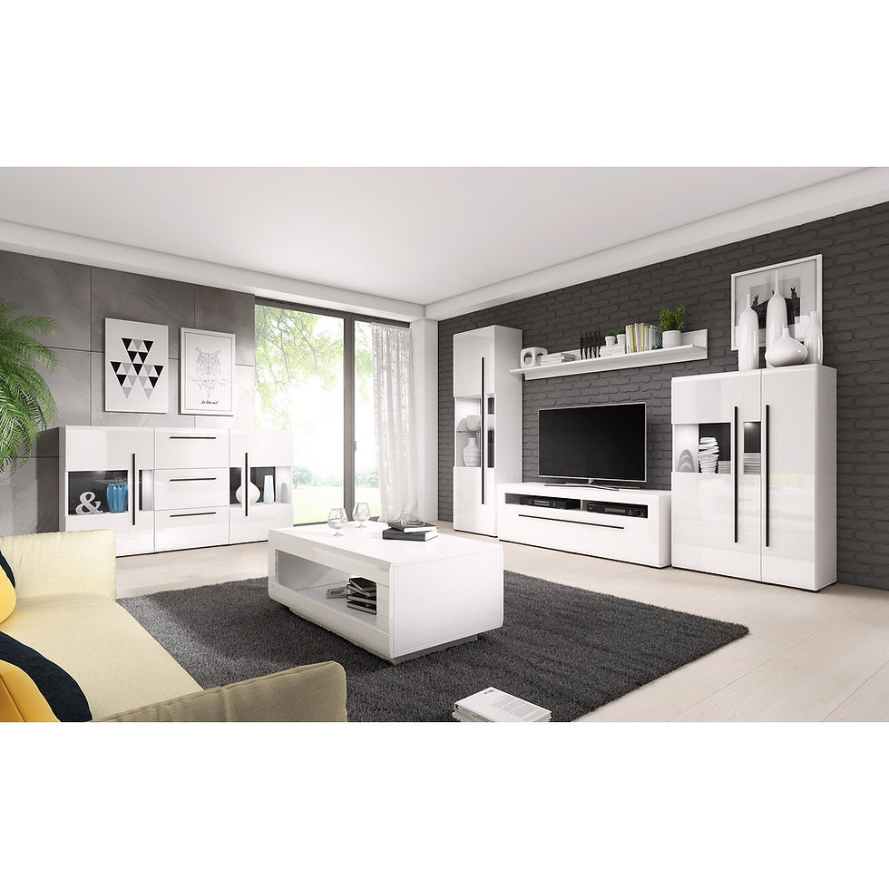 תמונה ממוזערת: Комод-витрина TULSA White 28 (180 см) белый глянец  Элегантное решение для совре