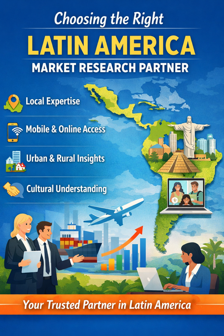Latin America market research partner supporting international companies with local consumer insights and online research expertise.