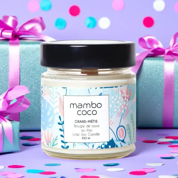 Miniature : Bougie de soya au lilas