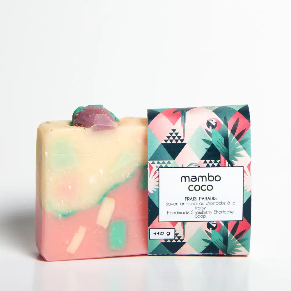 Savon à la fraise et rhubarbe