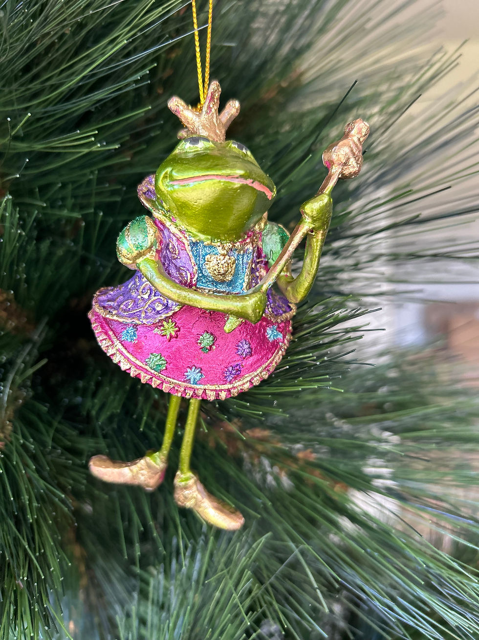 Thumbnail: Christmas Tree Decoration- Frog Queen, Hand Sculpted