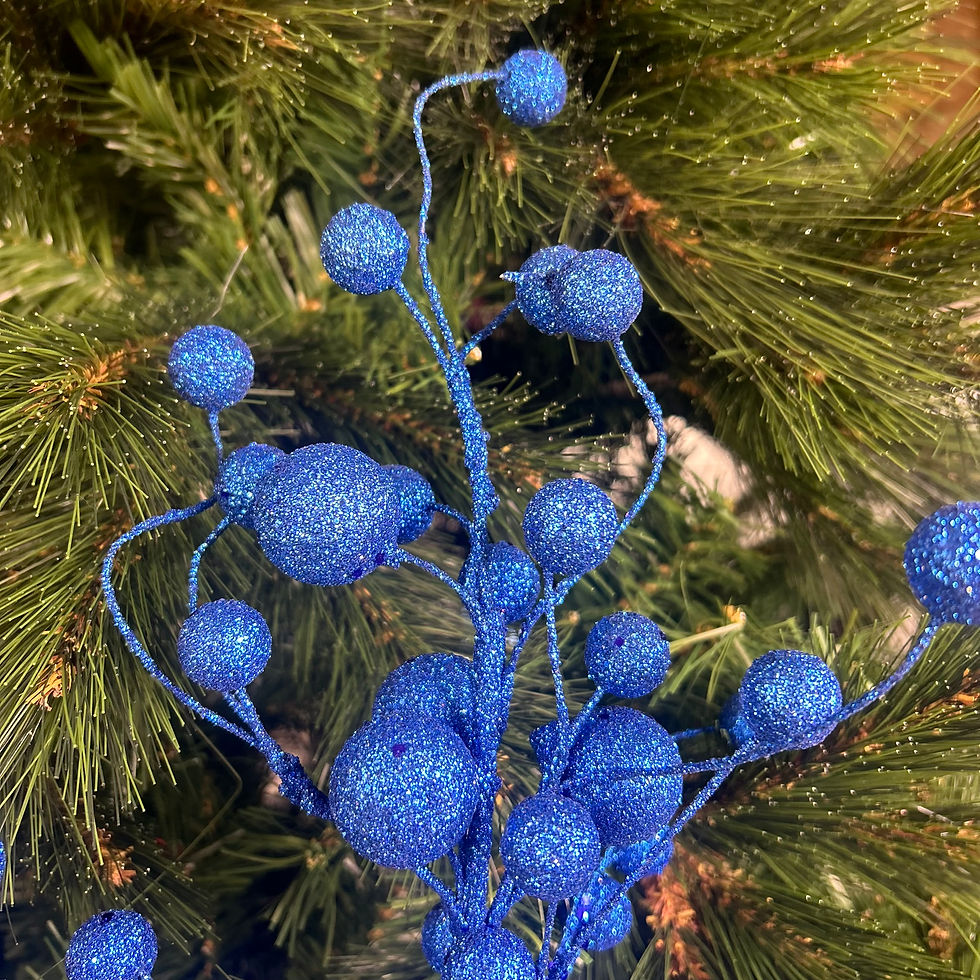 Thumbnail: Christmas Decoration Blue Ball Pick - 67cm (4pk)