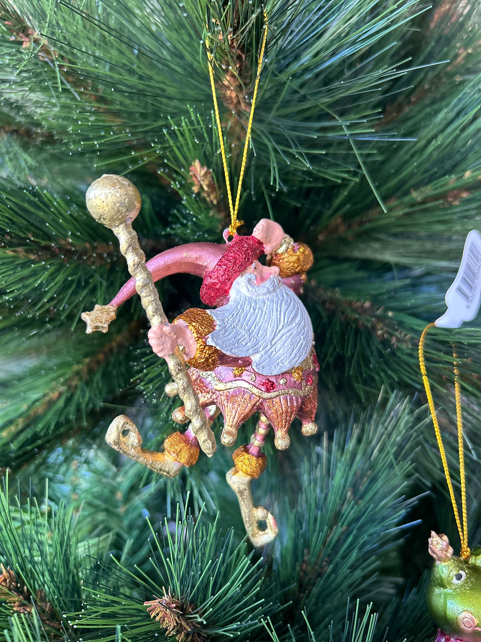 Thumbnail: Christmas Tree Decoration- Santa with Ball Staff, Hand Sculpted