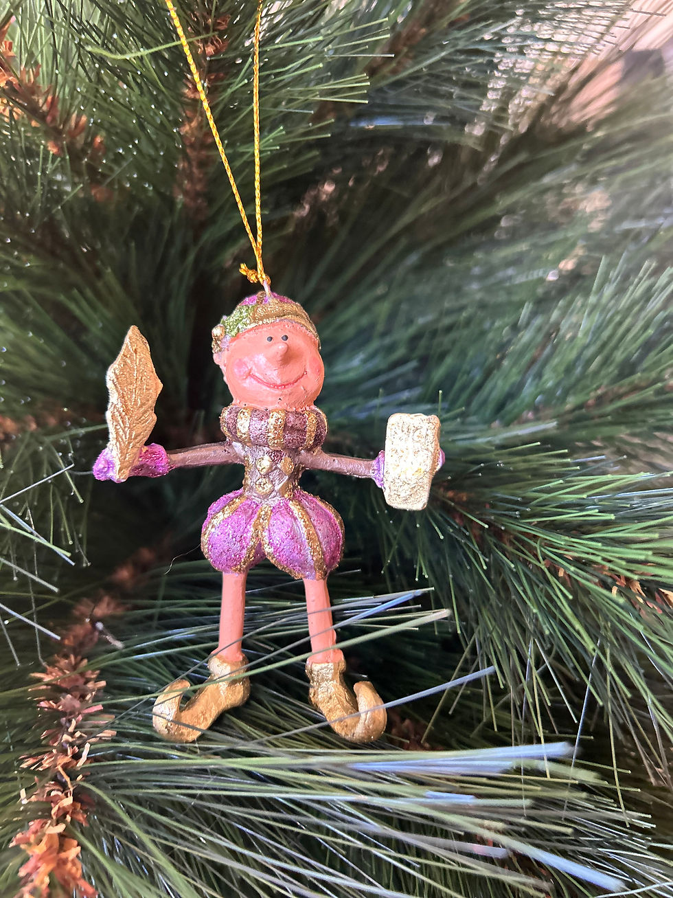 Thumbnail: Christmas Tree Decoration- Purple Elf, Hand Sculpted