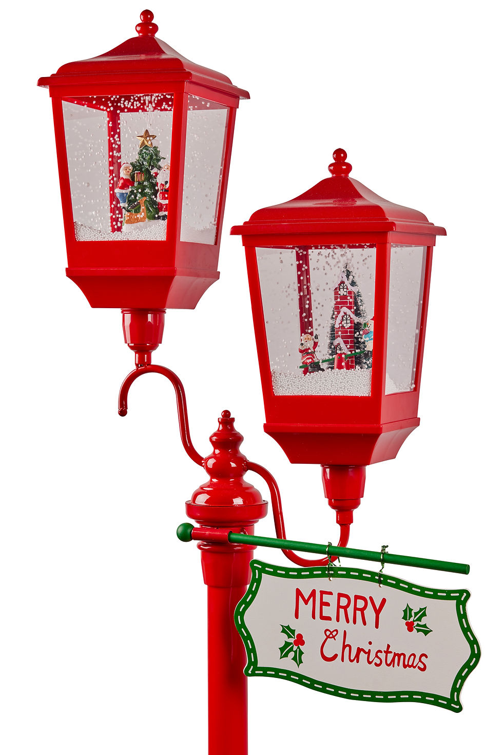 Thumbnail: Christmas Lantern with Lights, Music & Snow- Red, 195cm