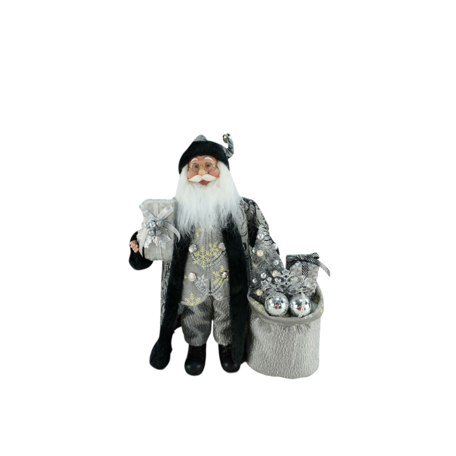 Santa 45cm Black & Silver