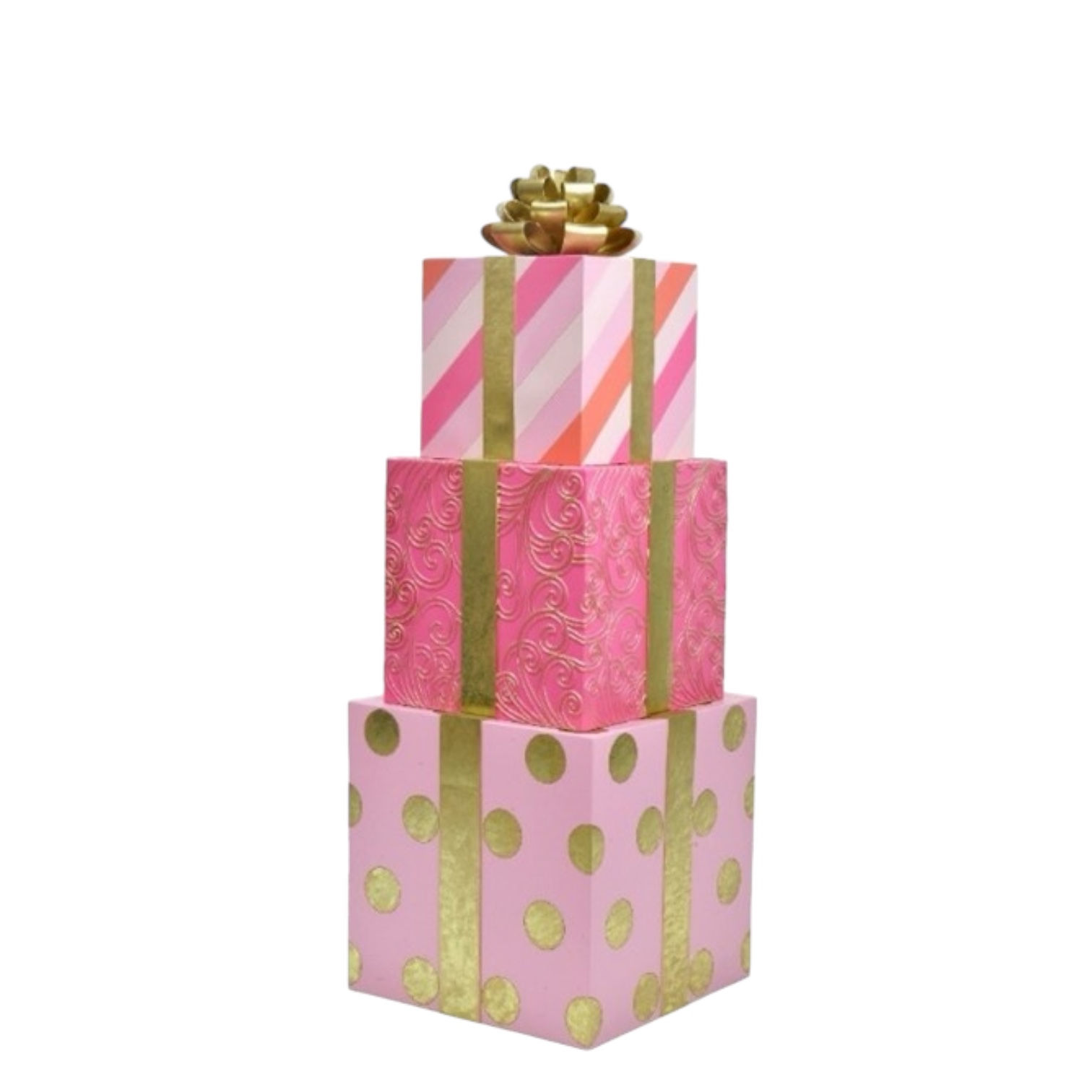 Christmas Decoration - Display Gift Box set Pink & Gold