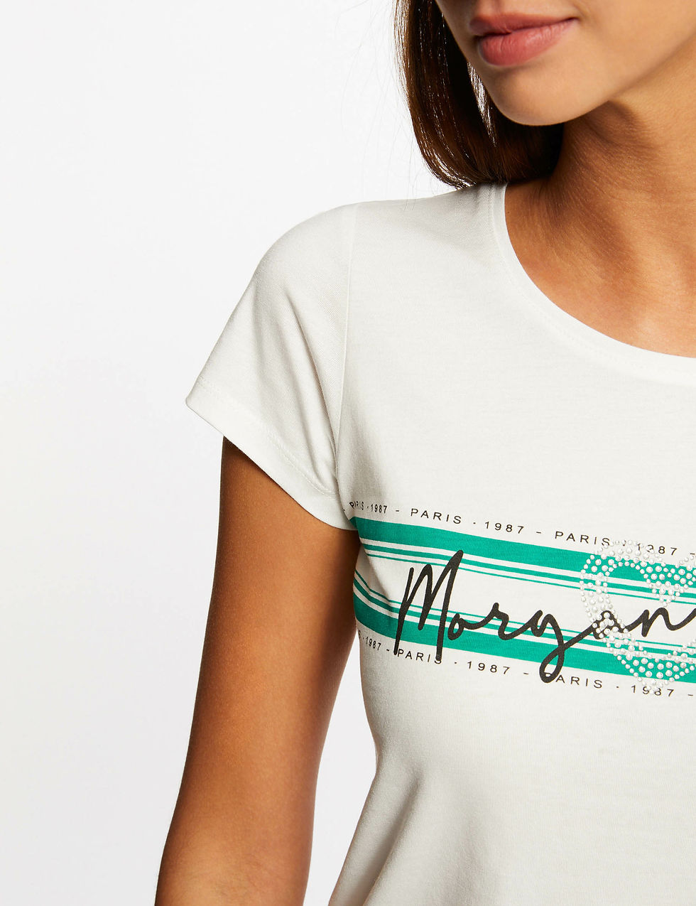 Miniatura: Morgan | T-shirt manga curta com mensagem