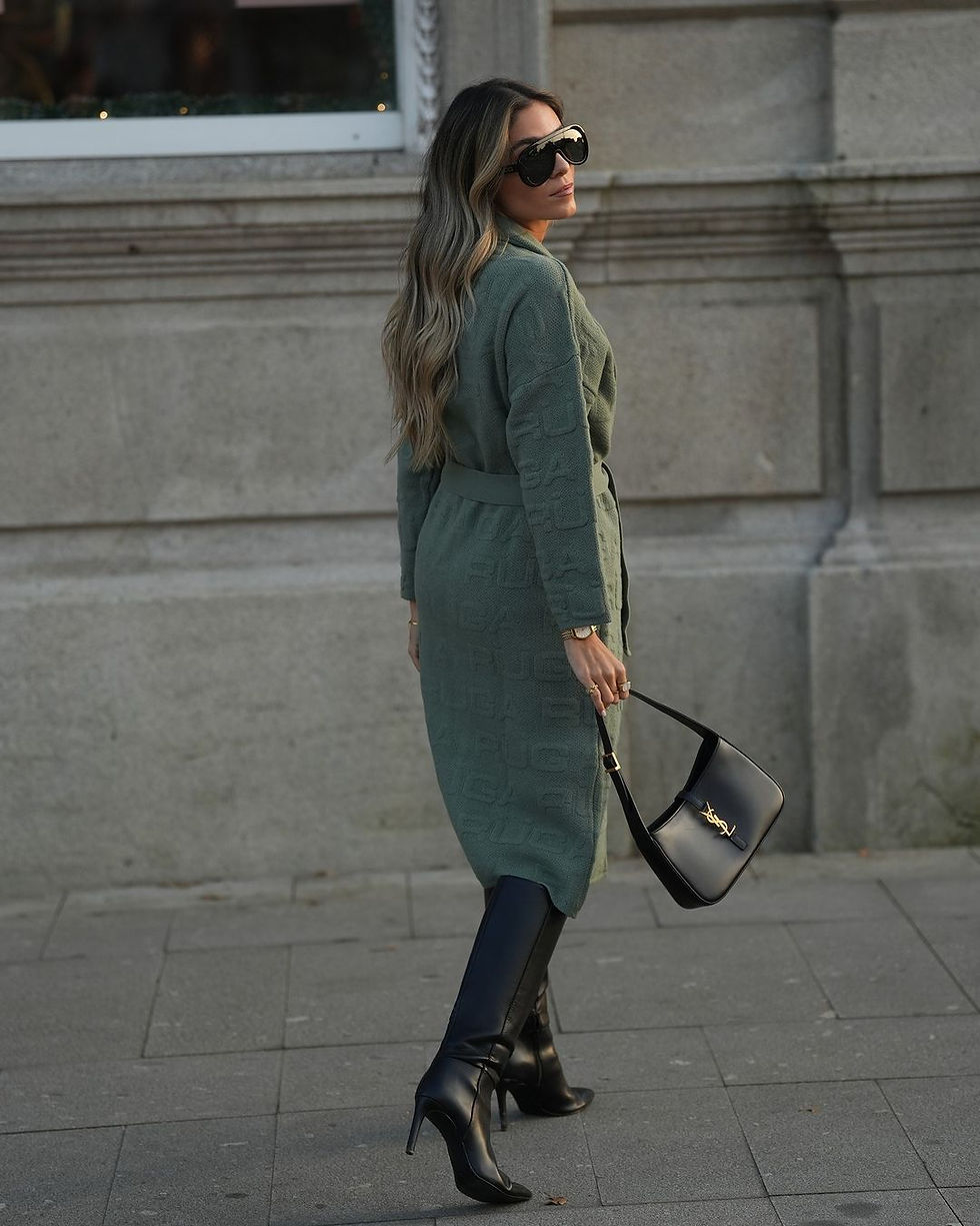 Miniatura: Ruga | Casaco comprido jacquard ruga em relevo