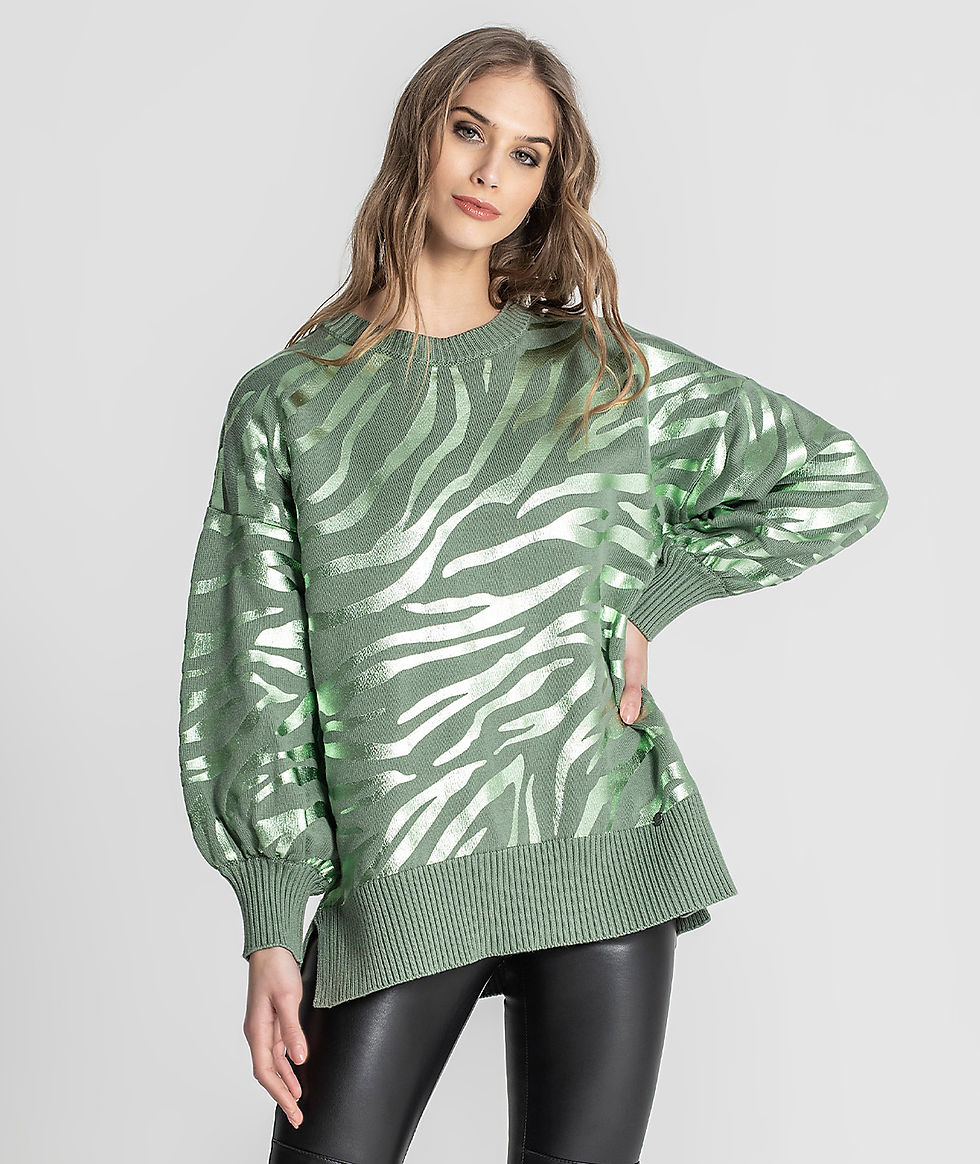 Miniatura: Camisola zebra brilhante ruga