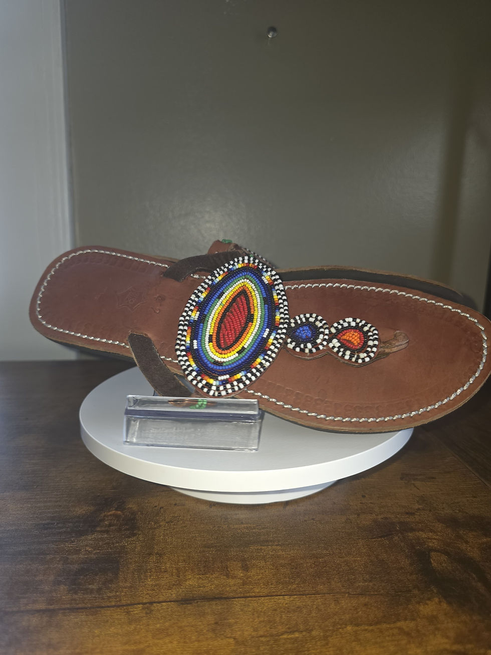 Pure Leather African Beaded Shoes circle