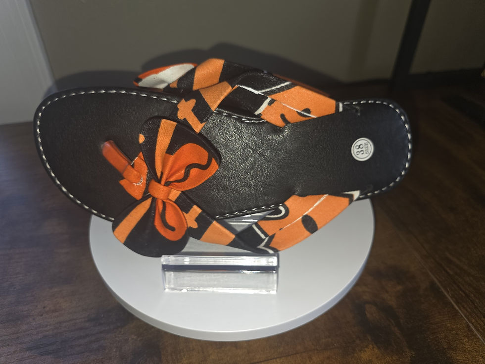 Wax Sandal African Kente Print Orange