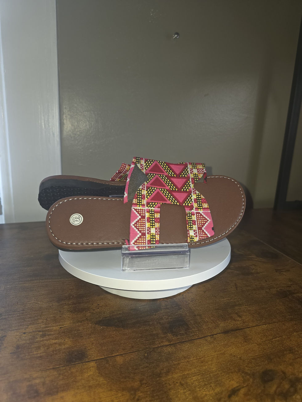 Miniature : African Wax Kente Print Sandals
