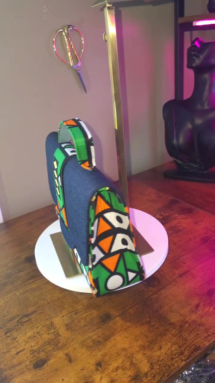 Wax fabrics bag handbag clutch purse