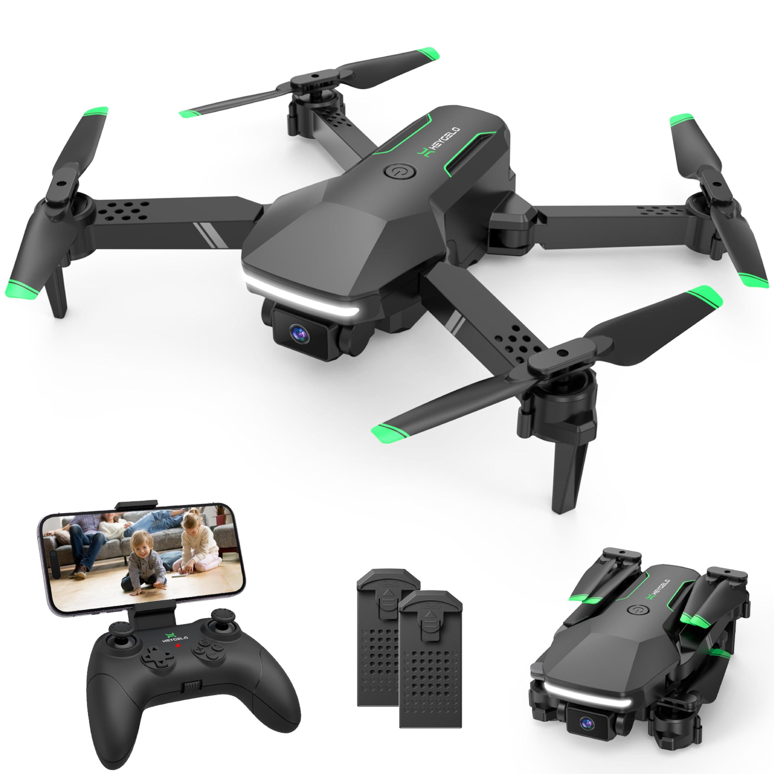 Drone with Camera for Kids - RC Helicopter Boy Gifts Toys Mini FPV Drones with 1