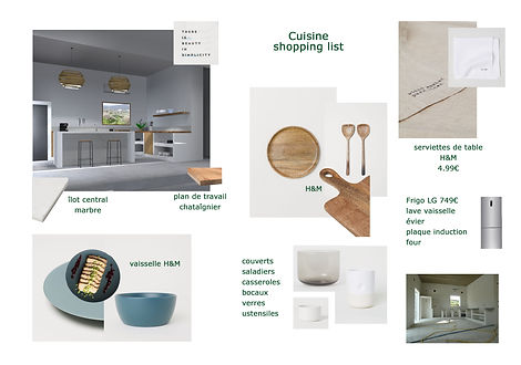 Une shopping liste pour la cusine