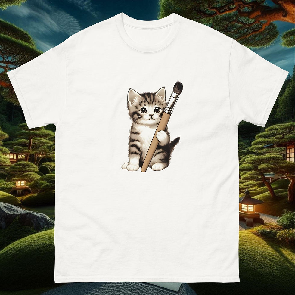 Miniature : Brush Cat, T-shirt unisexe