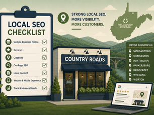 Local SEO checklist illustration for West Virginia small businesses