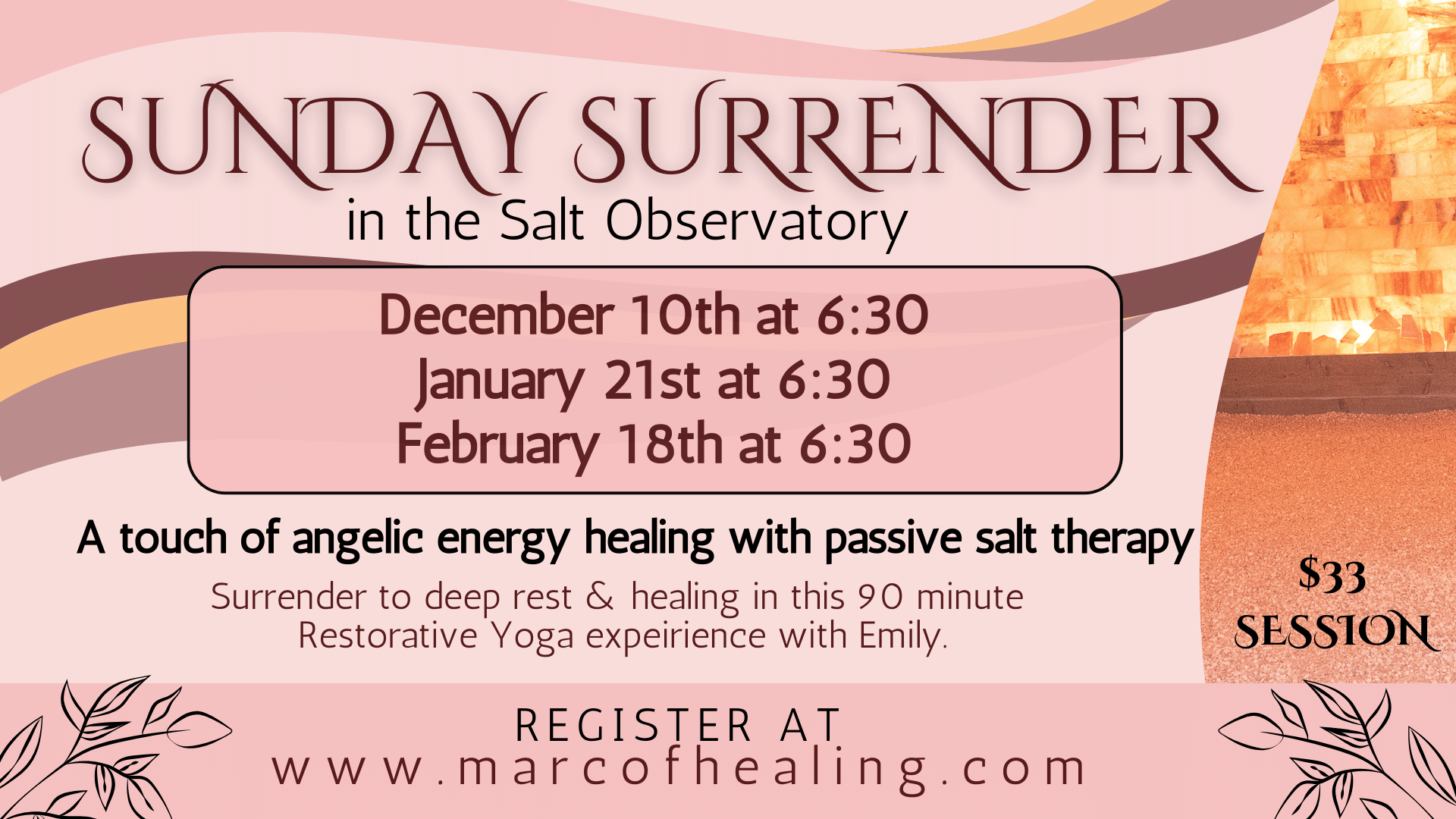 Sunday Surrender Restorative Yoga with Emily Marc Of Healing