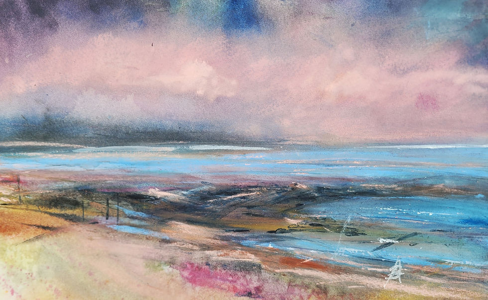 "Moville in soft rain 2" 18"x22"