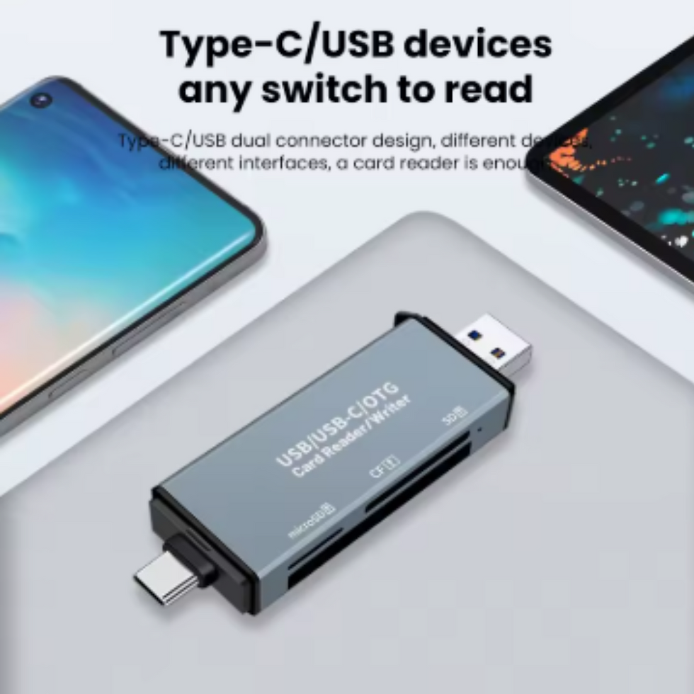 Miniatura: Lector de tarjetas SD TF tipo C 5 en 1, adaptador de lector de tarjetas de memor