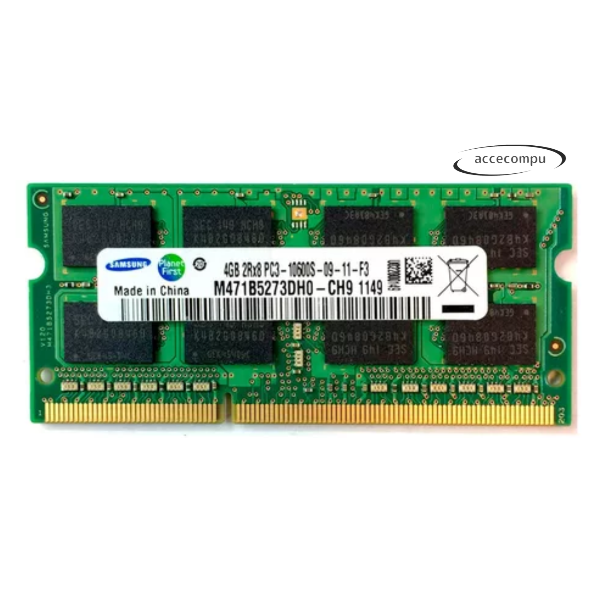 Memoria Ram Samsung 4gb Ddr3 Pc3-10600 1333mhz Dch So-dimm L