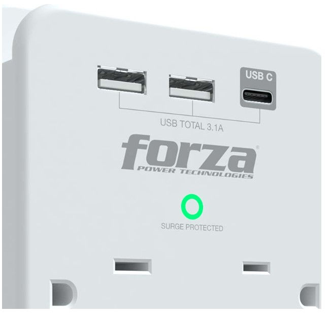 Miniatura: Regulador Voltaje 3 en 1 Usb-c 6 Tomas 1875w Forza Fwt-631usbc