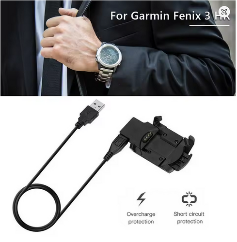 Cargador de reloj con clip para Garmin Fenix 3/Fenix HR, base