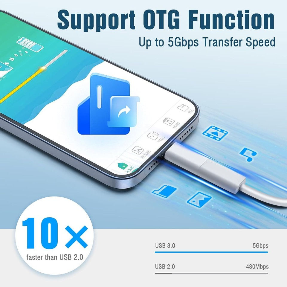 Miniatura: adaptadores USB tipo C hembra a iOS macho para iPhone 14/13/12/11/XR/XS microfon
